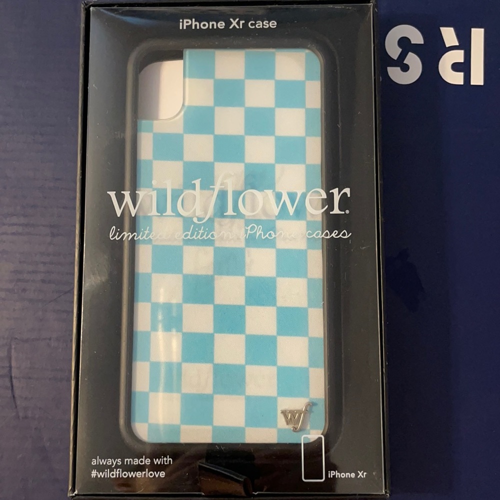 Wildflower IPhone XR blue checkered phone case